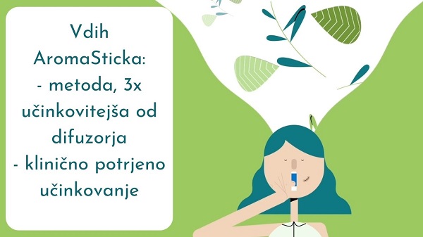 Vdih AromaSticka - metoda 3x učinkovitejša od difuzorja - klinično potrjeno učinkovanje